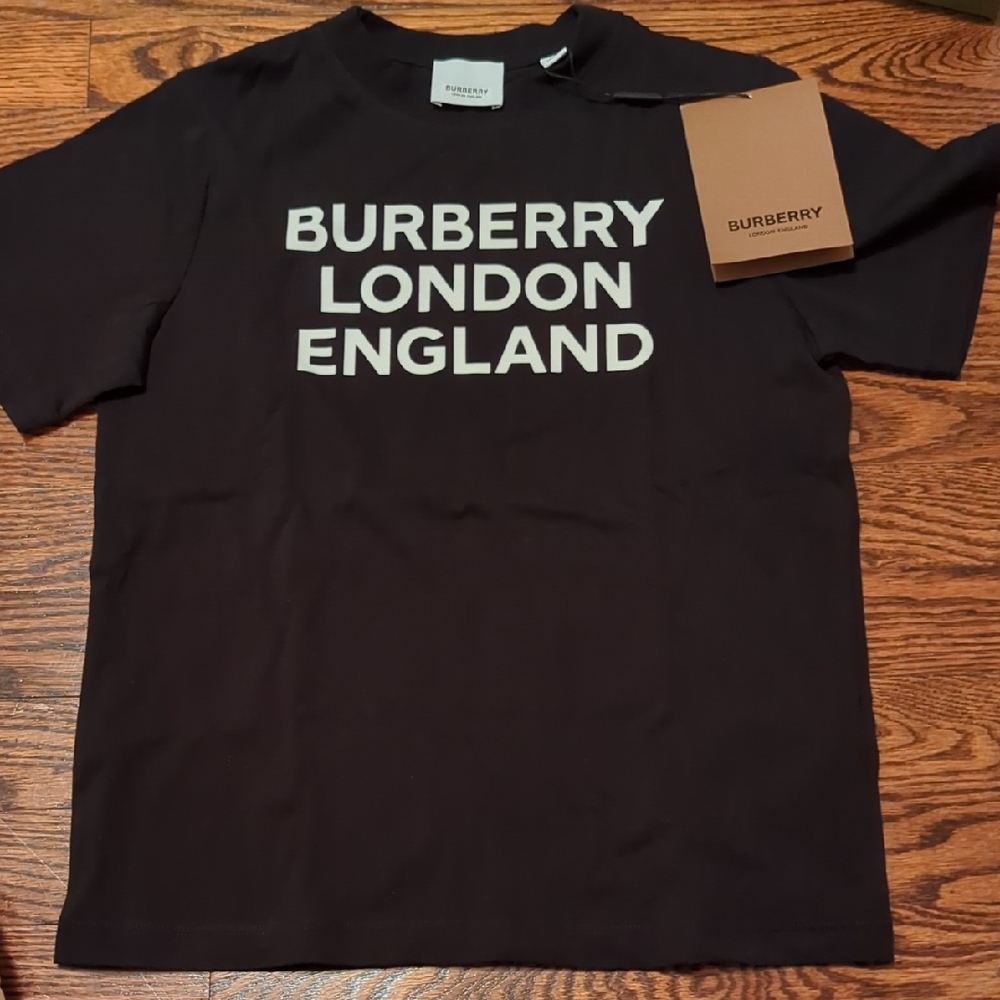 Burberry Black Tee with White Text